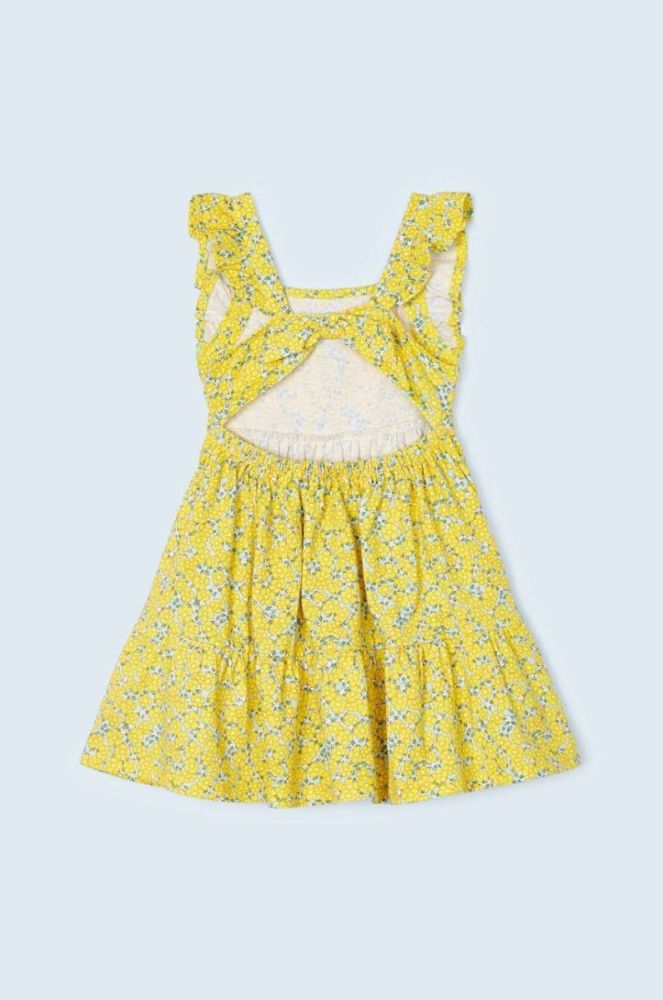 Дитяча бавовняна сукня Mayoral колір жовтий mini розкльошена (2944228) фото 4
