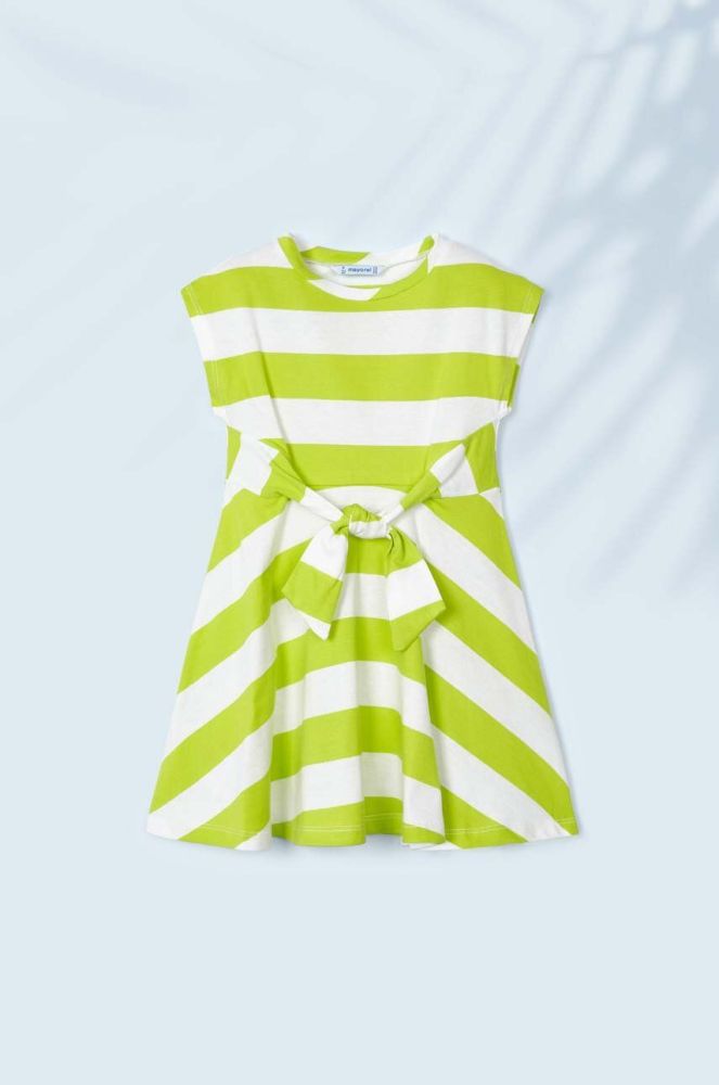 Дитяча бавовняна сукня Mayoral колір зелений mini розкльошена (2985221)
