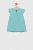Дитяча бавовняна сукня United Colors of Benetton колір бірюзовий mini розкльошена (3279626)