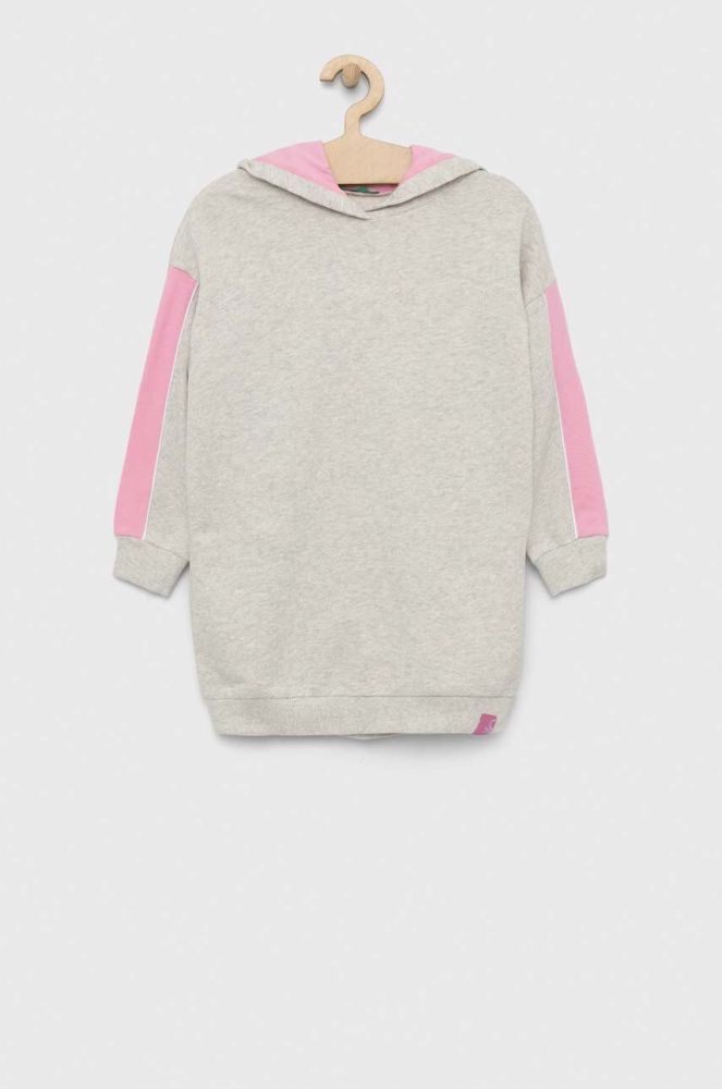 Дитяча бавовняна сукня United Colors of Benetton колір сірий mini oversize