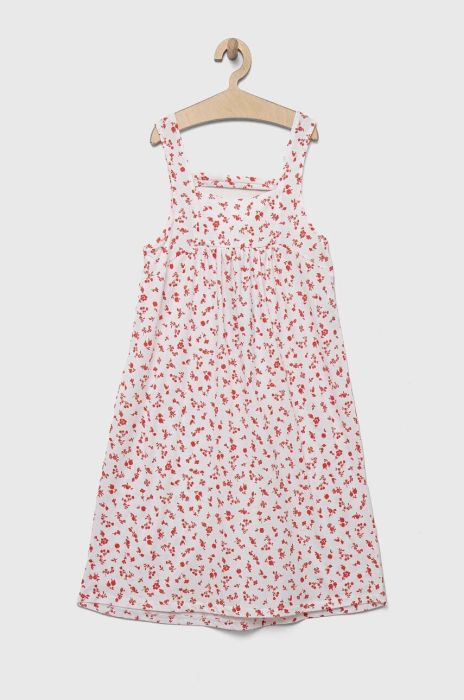 Дитяча бавовняна сукня United Colors of Benetton колір білий midi розкльошена (3279667)
