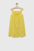 Дитяча бавовняна сукня United Colors of Benetton колір жовтий midi розкльошена