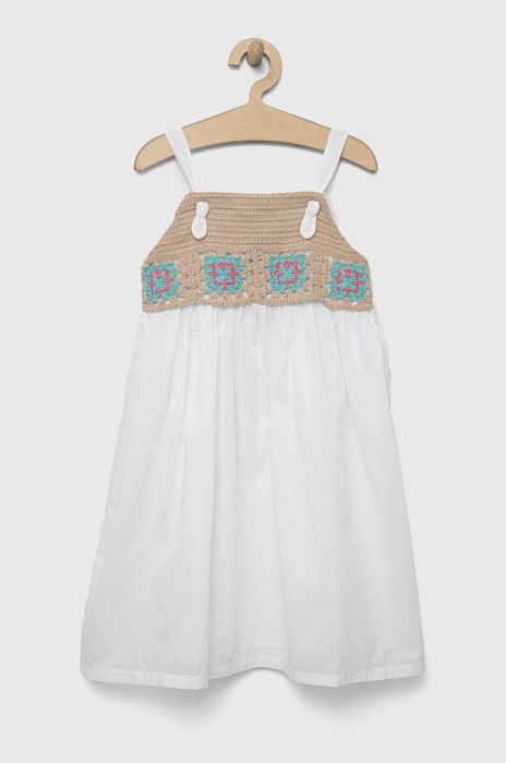 Дитяча бавовняна сукня United Colors of Benetton колір білий mini розкльошена (3282894)