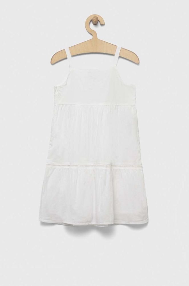 Дитяча бавовняна сукня United Colors of Benetton колір білий mini розкльошена (3285626) фото 2