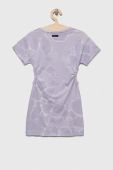Дитяча бавовняна сукня Sisley колір фіолетовий mini облягаюча