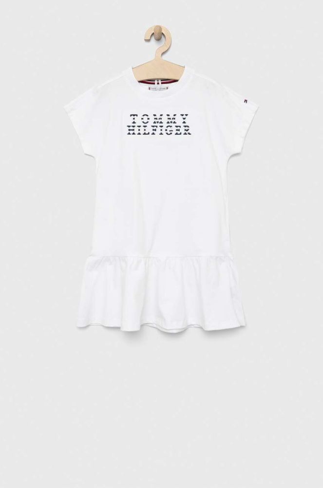 Дитяча бавовняна сукня Tommy Hilfiger колір білий mini пряма (3065066)