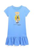 Дитяча бавовняна сукня Polo Ralph Lauren mini пряма колір блакитний (3023255)
