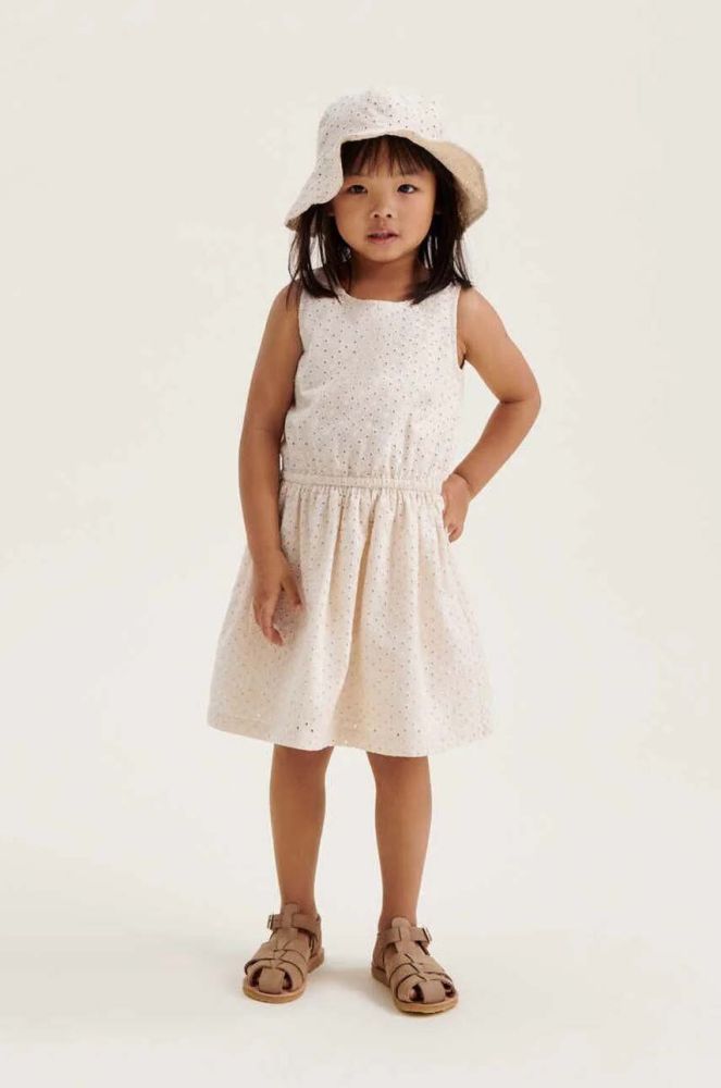 Дитяча бавовняна сукня Liewood колір бежевий mini розкльошена (3104436)