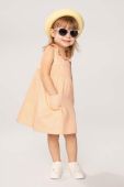 Дитяча бавовняна сукня Coccodrillo колір помаранчевий mini розкльошена