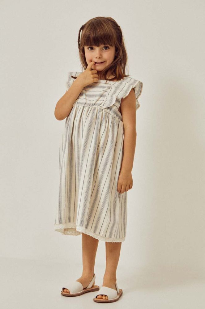 Дитяча бавовняна сукня zippy mini розкльошена колір блакитний (3124094)