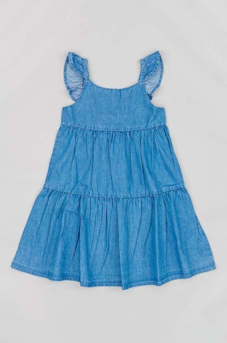 Дитяча бавовняна сукня zippy mini пряма колір блакитний (3181992)