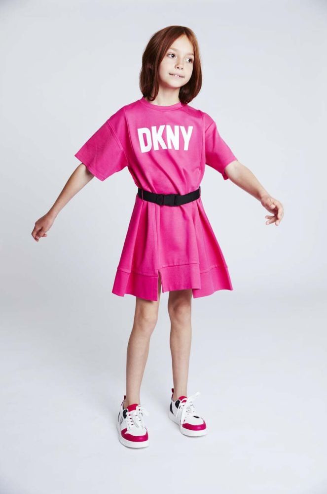 Дитяча сукня Dkny колір рожевий mini oversize (3083051)