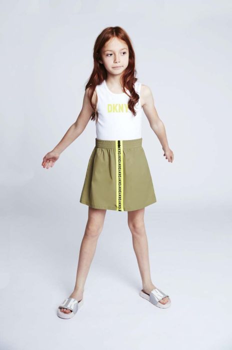 Дитяча сукня Dkny колір зелений mini розкльошена (3083067)