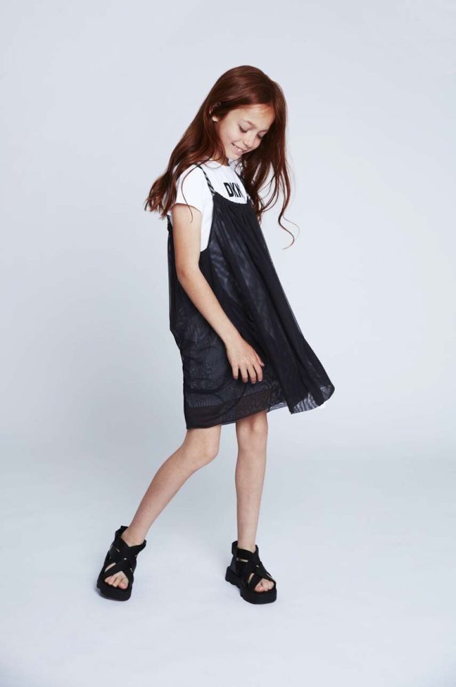 Дитяча сукня Dkny колір сірий mini розкльошена (3083071)