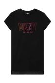 Дитяча бавовняна сукня Dkny колір чорний mini пряма (3083076)