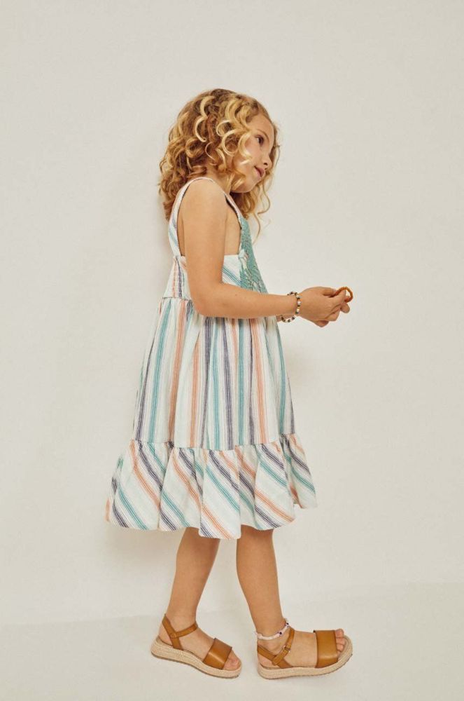 Дитяча бавовняна сукня zippy mini розкльошена колір барвистий (3113777)