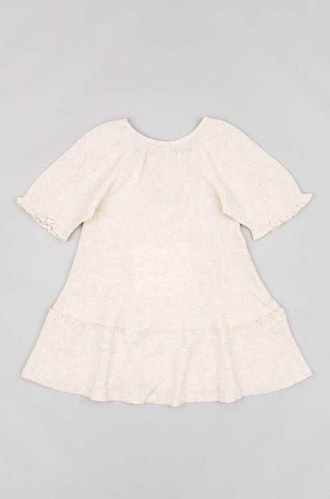 Дитяча бавовняна сукня zippy колір бежевий midi пряма