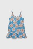 Дитяча бавовняна сукня Roxy mini розкльошена колір блакитний