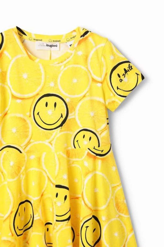 Дитяча бавовняна сукня Desigual колір жовтий mini розкльошена (3117822) фото 2