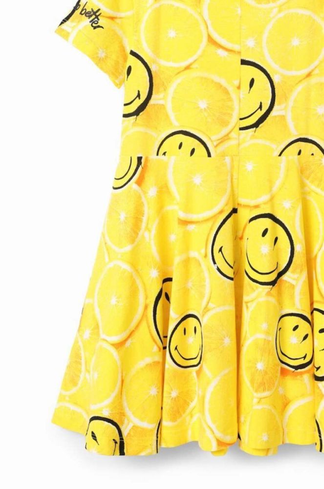 Дитяча бавовняна сукня Desigual колір жовтий mini розкльошена (3117822) фото 3