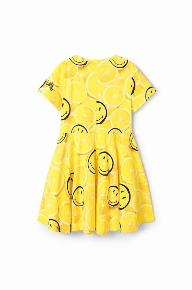 Дитяча бавовняна сукня Desigual колір жовтий mini розкльошена (3117822) фото 4