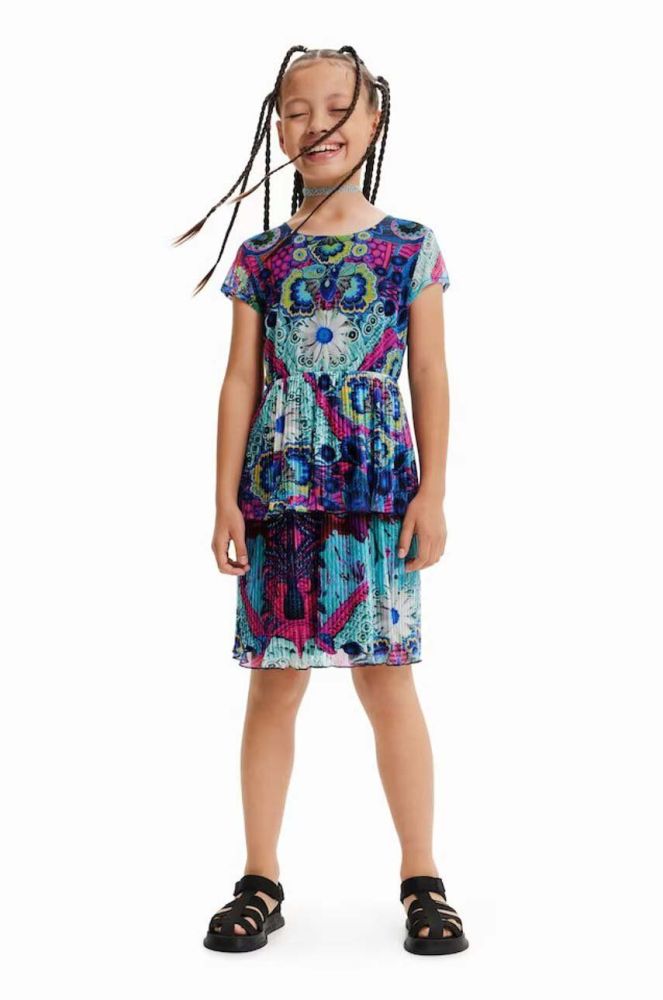 Дитяча сукня Desigual mini розкльошена колір барвистий (3065174)