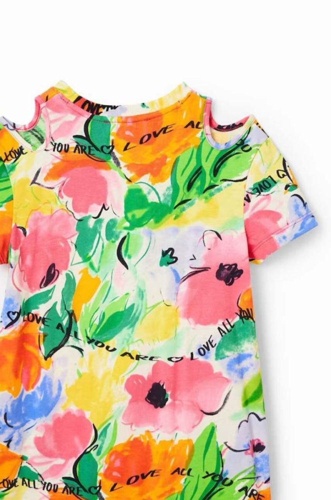 Дитяча бавовняна сукня Desigual mini розкльошена колір барвистий (3065185) фото 3