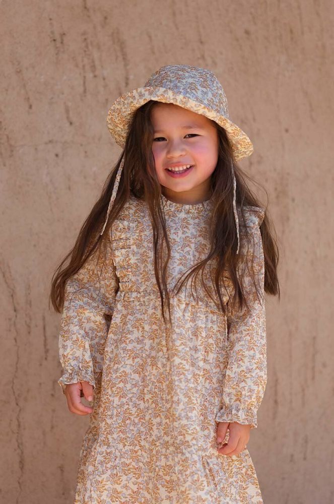 Дитяча бавовняна сукня Konges Sl?jd колір бежевий mini розкльошена (3001056)