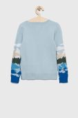 Дитячий бавовняний светр Guess легкий колір блакитний (2898171)