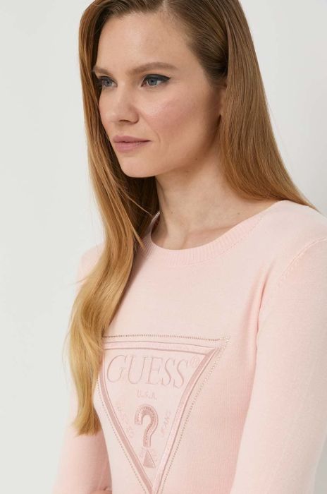 Светр Guess жіночий колір рожевий легкий (2837361)