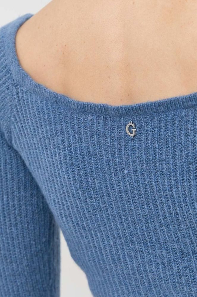 Светр з домішкою вовни Guess жіночий легкий колір блакитний (2841952) фото 6