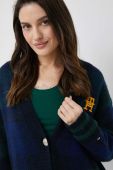 Кардиган з домішкою вовни Tommy Hilfiger жіночий колір синій