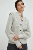 Вовняний кардиган Bruuns Bazaar жіночий колір сірий легкий