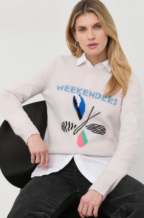 Светр з кашеміру Weekend Max Mara жіночий колір сірий легкий