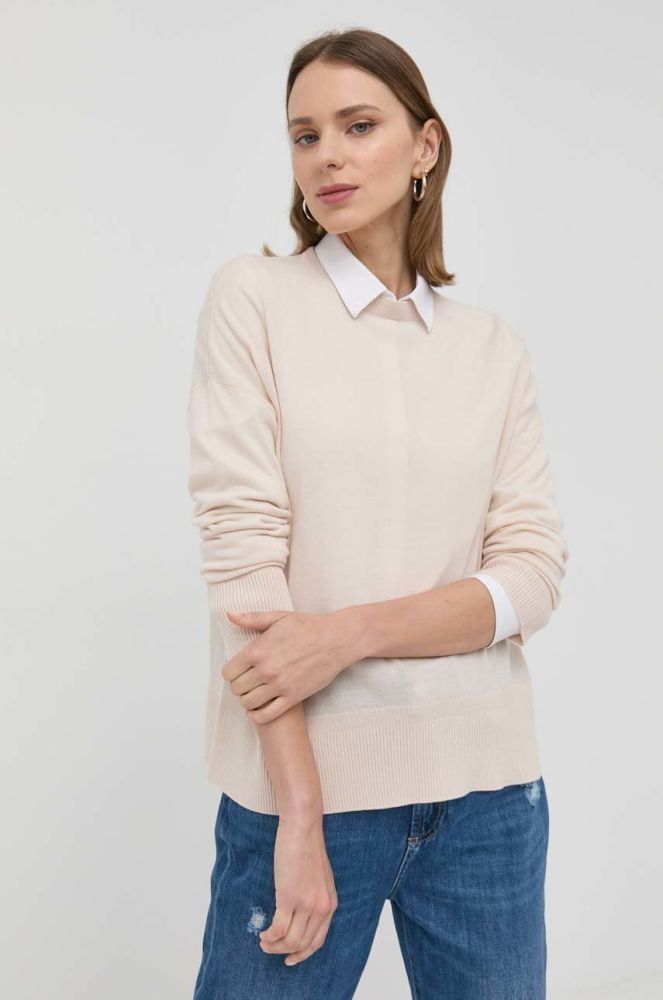 Вовняний светр Max Mara Leisure жіночий колір бежевий легкий (2948285)