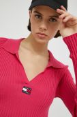 Светр Tommy Jeans жіноча колір рожевий