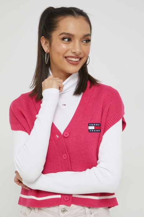 Безрукавка Tommy Jeans жіночий колір рожевий
