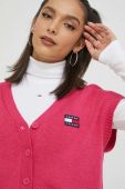 Безрукавка Tommy Jeans жіночий колір рожевий