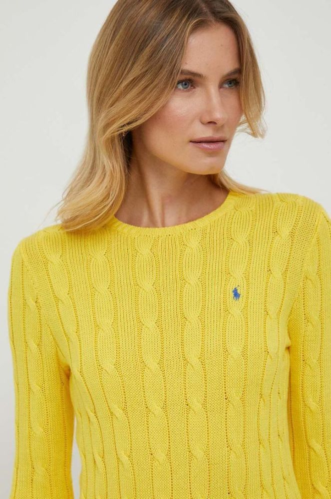 Бавовняний светр Polo Ralph Lauren колір жовтий фото 4