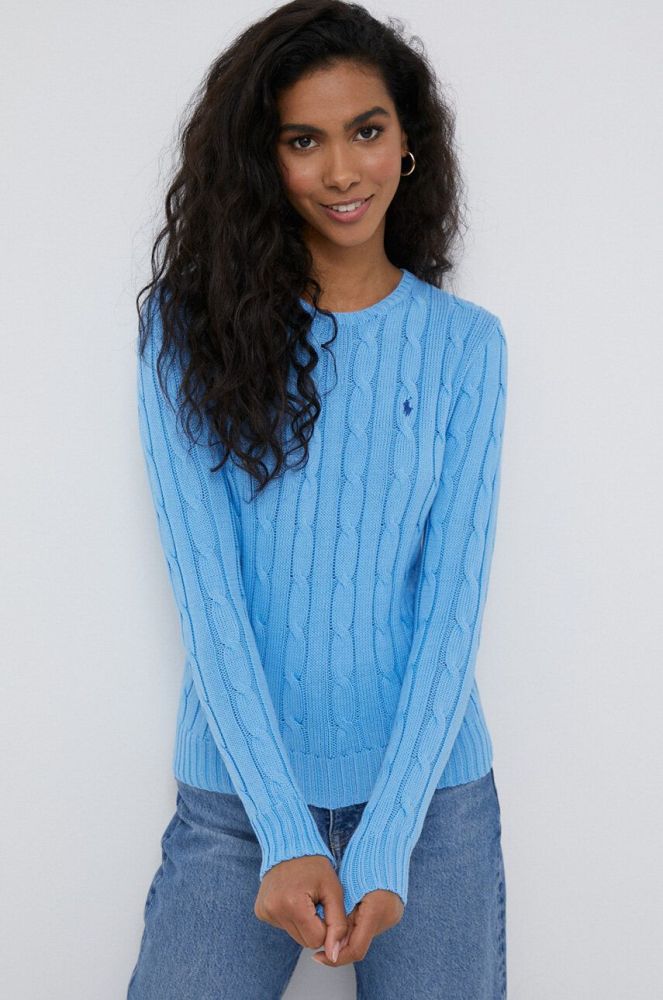 Бавовняний светр Polo Ralph Lauren колір блакитний (3157528)