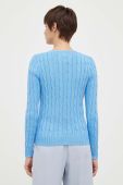 Бавовняний светр Polo Ralph Lauren жіночий легкий колір блакитний