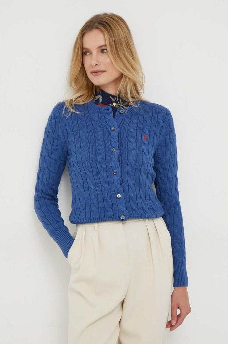 Бавовняний кардиган Polo Ralph Lauren колір блакитний