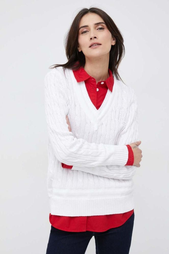 Светр Lauren Ralph Lauren жіночий колір білий легкий