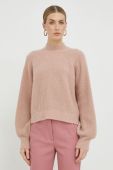Вовняний светр Ivy Oak жіночий колір рожевий півгольф