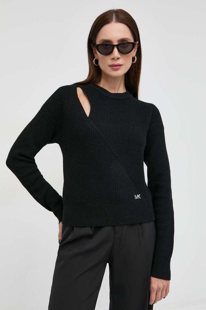 Вовняний светр MICHAEL Michael Kors жіночий колір чорний теплий