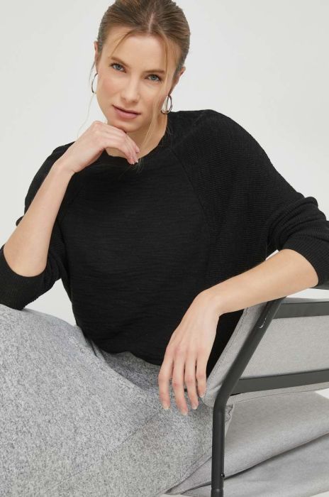 Светр з домішкою льону Dkny жіночий колір чорний легкий