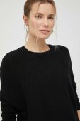 Светр з домішкою льону Dkny жіночий колір чорний легкий