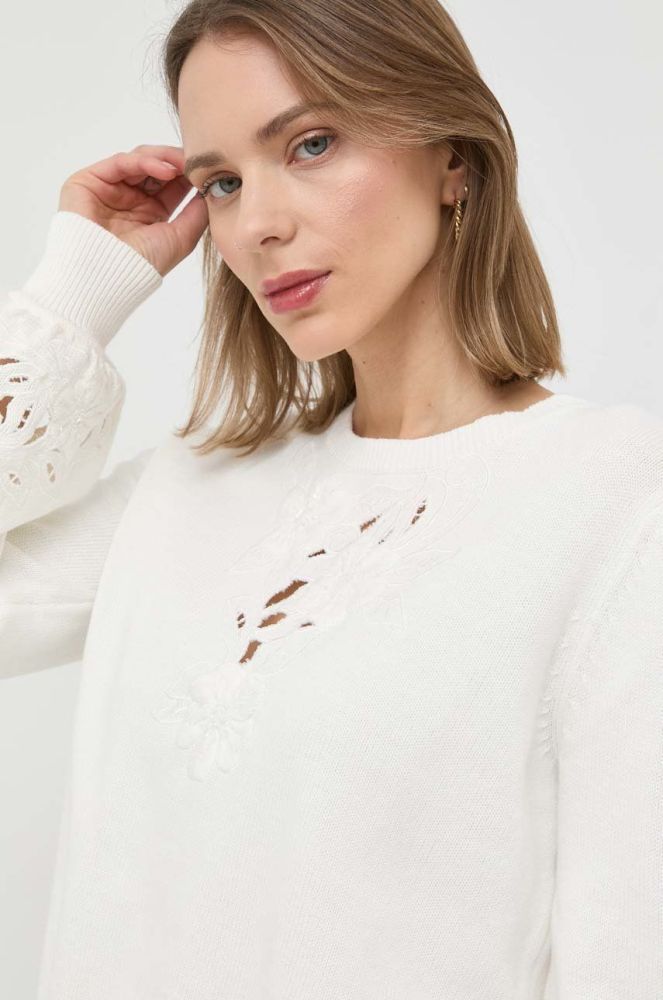 Бавовняний светр Twinset жіночий колір білий легкий (2920078)