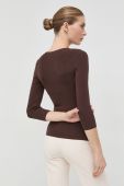 Светр з домішкою шовку Elisabetta Franchi жіночий колір коричневий легкий
