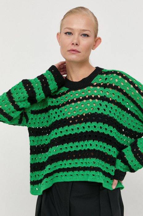 Бавовняний светр Red Valentino колір зелений